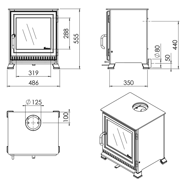 Dik Geurts Aste 5 Low Stove Dimensions