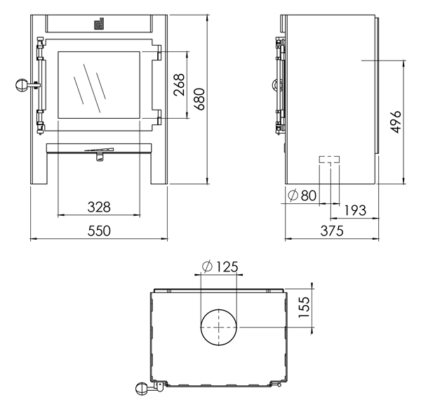 Dik Geurts Jannik Medium Low Stove Dimensions