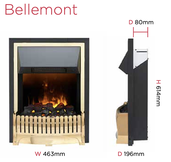 Dimplex Bellemont Fire Sizes