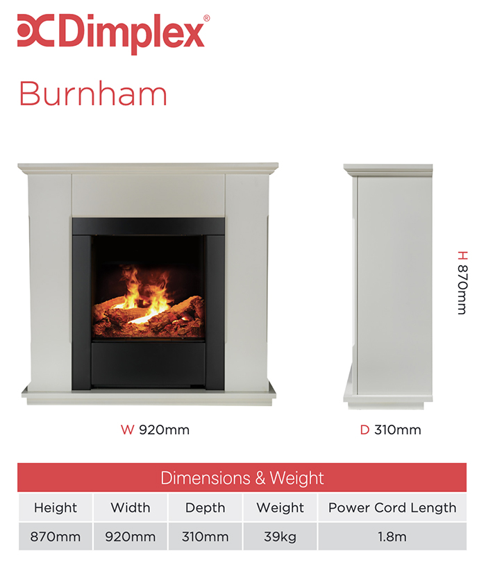 Dimplex Burnham Suite Sizes