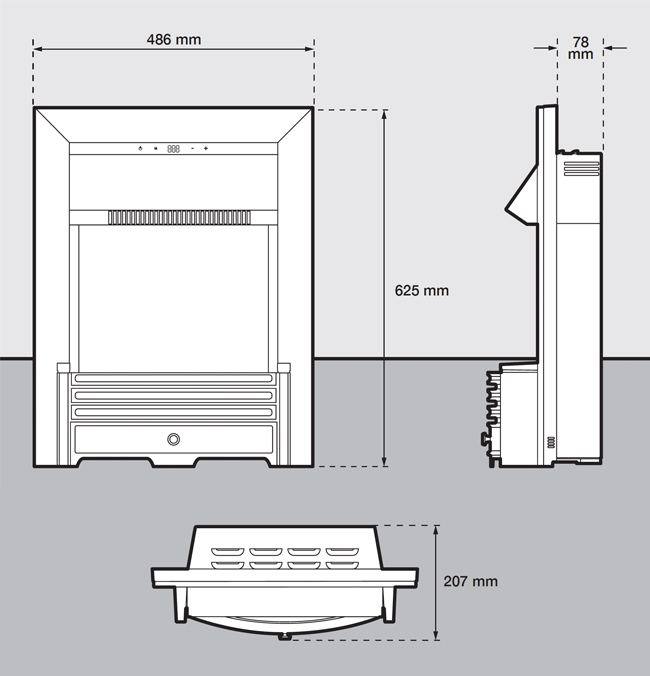 Dimplex Crestmore Sizes