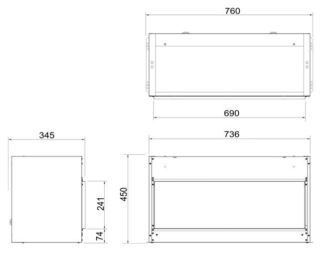 Dimplex PGF10 Electric Fire Dimensions