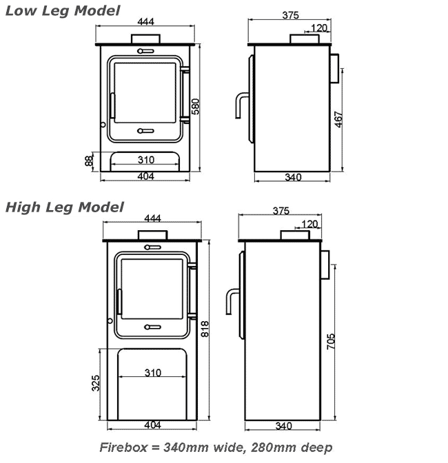 Ekol Clarity 8 MultiFuel / Wood Burning Stove Flames.co.uk
