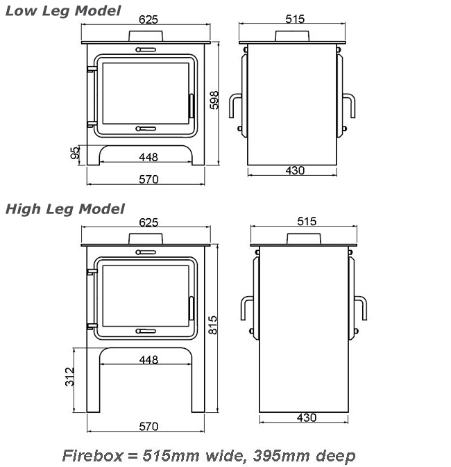 Ekol Clarity Double Sided MultiFuel / Wood Burning Stove Flames.co.uk