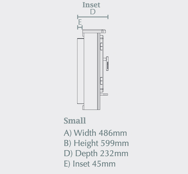 Elgin & Hall Beacon Small Inset Stove Dimensions