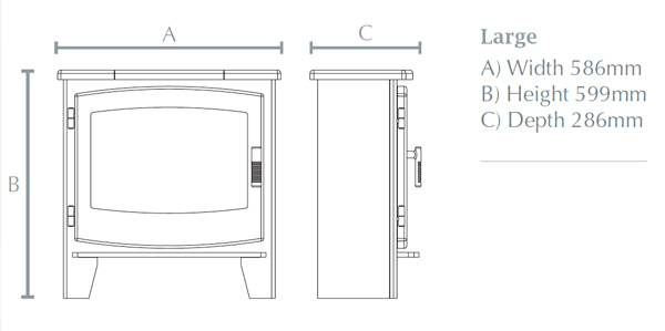 Elgin & Hall Beacon Large Stove Dimensions