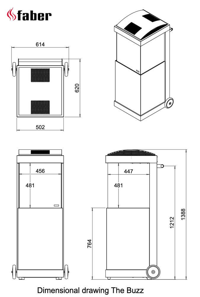 Faber The Buzz Patio Heater Dimensions