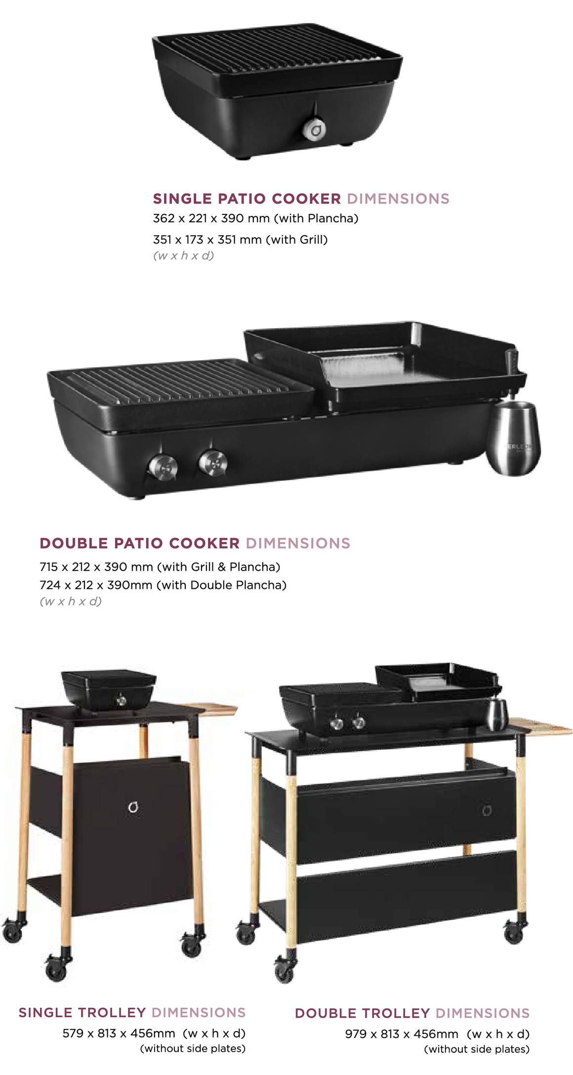 Ferleon Outdoor Gas Cooker Dimensions