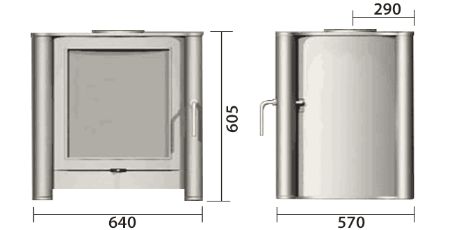 Firebelly FB3 Double Sided Wood Burning Stove Sizes