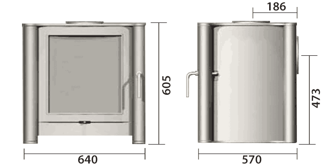 Firebelly FB3 Wood Burning Stove Sizes