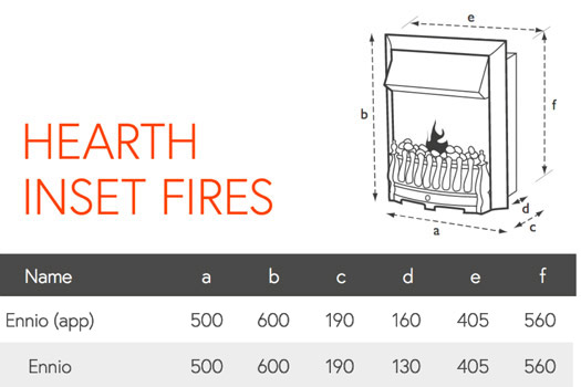 Flamerite Ennio Electric Fire Dimensions