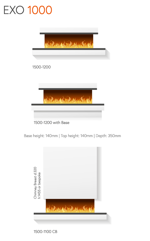 Flamerite Exo Suite with Glazer 1000 Fire Sizes