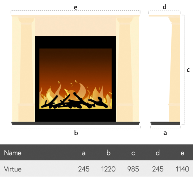 Flamerite Virtue Suite Dimensions