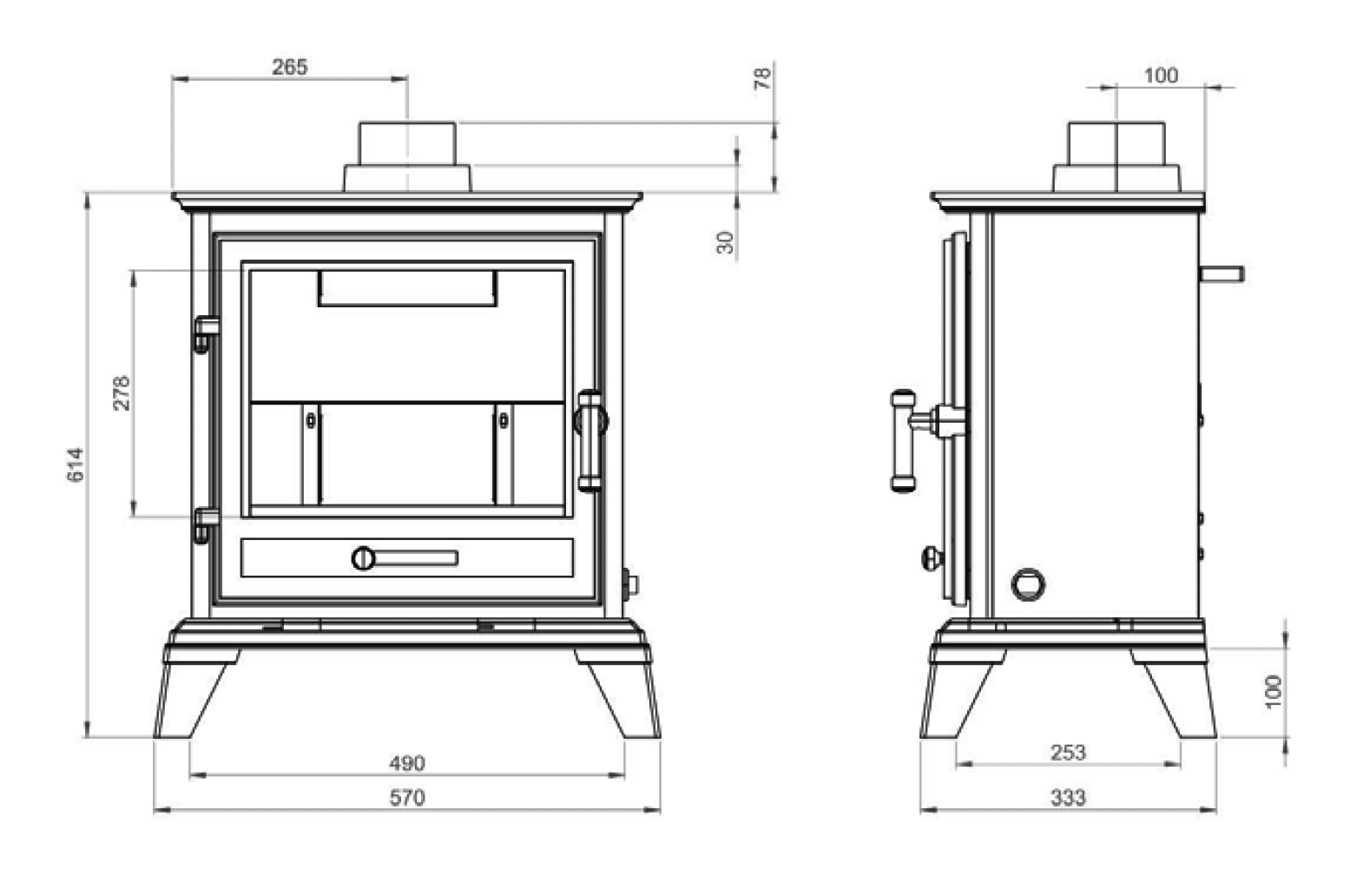 Gallery Classic Eco Gas Stove Dimensions