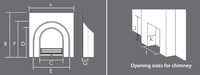 Gallery Henley Fireplace Insert Dimensions