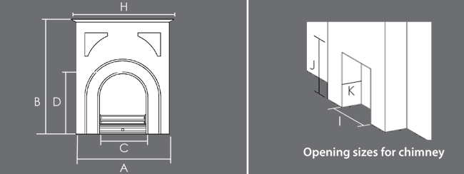 Gallery Pembroke Cast Iron Fireplace Dimensions