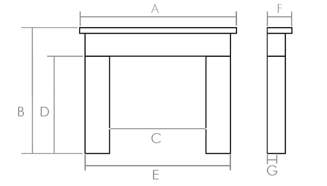 Gallery Chiswick 56" Marble Fireplace Dimensions