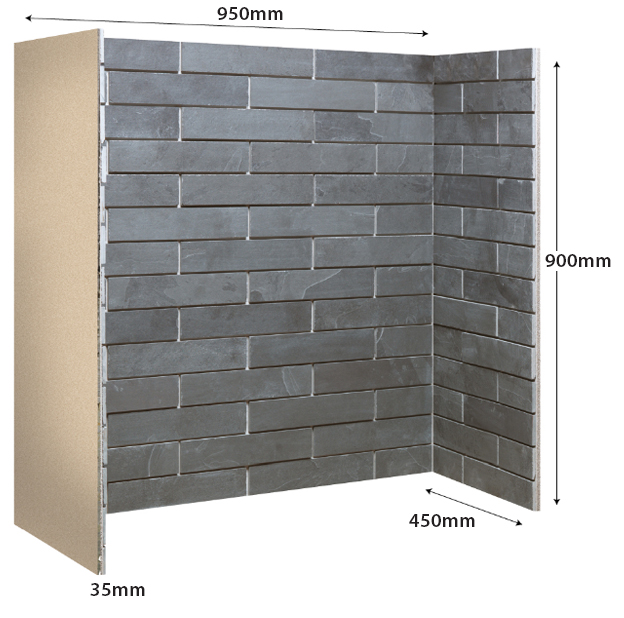 Gallery Porcelain Slate Brick Bond Chamber Sizes