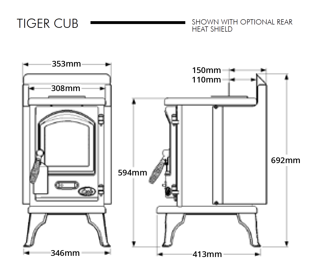 Gallery Tiger Cub Stove Dimensions