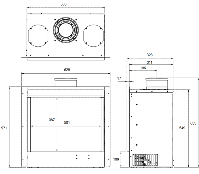 Gazco Riva2 500 Balanced Flue Gas Fire Sizes