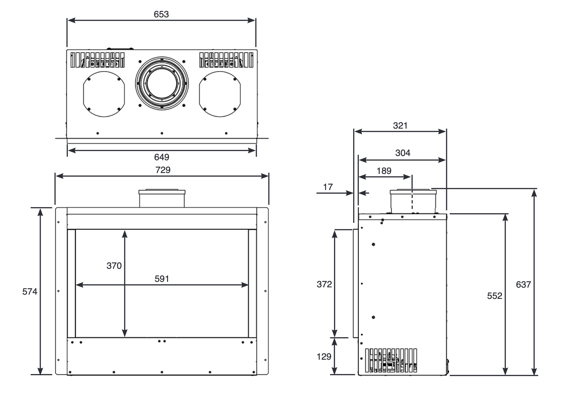 Gazco Riva2 600 Balanced Flue Sizes