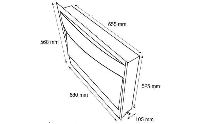 Gazco Riva2 670 Verve Electric Fire Dimensions