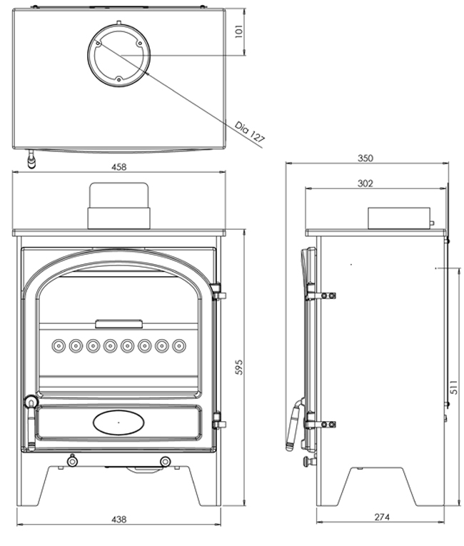Go Eco Excel Wide Stove Dimensions