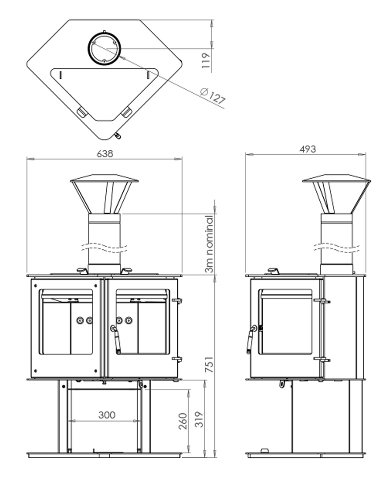 Go Eco Panofire Outdoor Wood Burning Fireplace