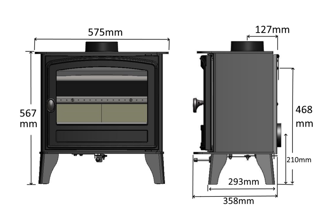 Hunter Herald 5 Slimline Eco Stove Sizes