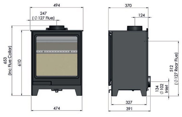 Hunter Herald Allure 05 Stove Sizes