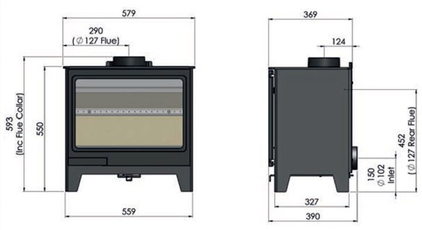 Hunter Herald Allure 07 Stove Sizes