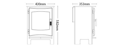 Broseley Ignite 5 Gas Stove Sizes