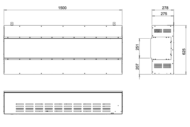 Legend Nero 1500 Electric Fire Dimensions