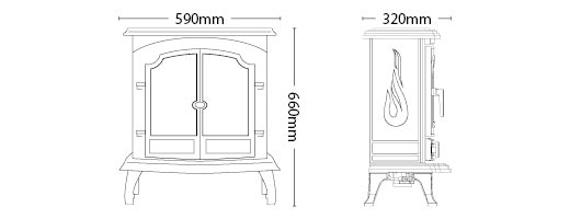 Broseley Lincoln Gas Stove Sizes