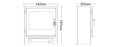 Broseley Desire 7 Electric Stove Sizes