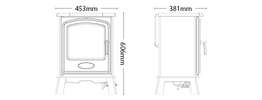 Broseley Hereford 5 Gas Stove Sizes