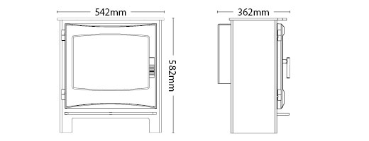 Broseley Ignite 7 Gas Stove Sizes