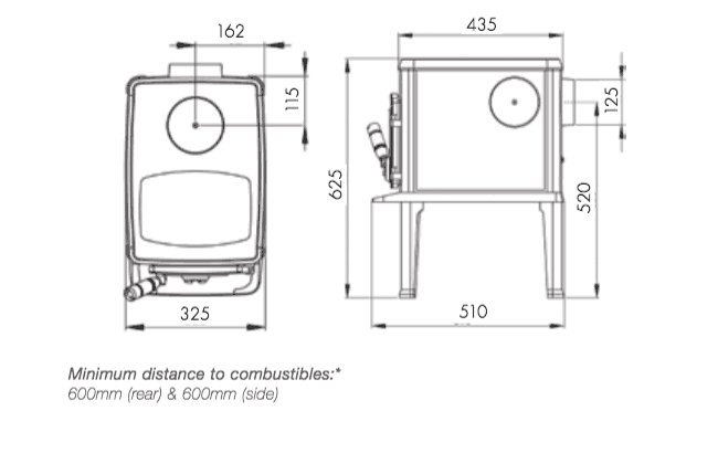 Nordpeis Orion Stove Sizes