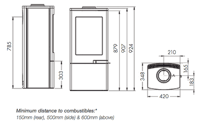 Nordpeis Uno 4 Stove Sizes