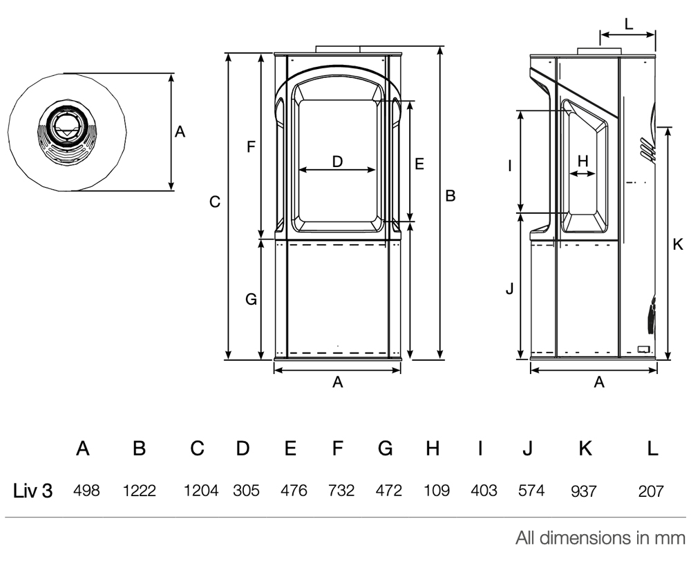 Onyx Liv 3 Conventional Flue Gas Stove Flames.co.uk