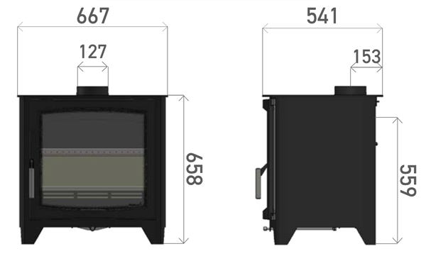 Parkray Aspect 14 Eco Wood Burning Stove Sizes