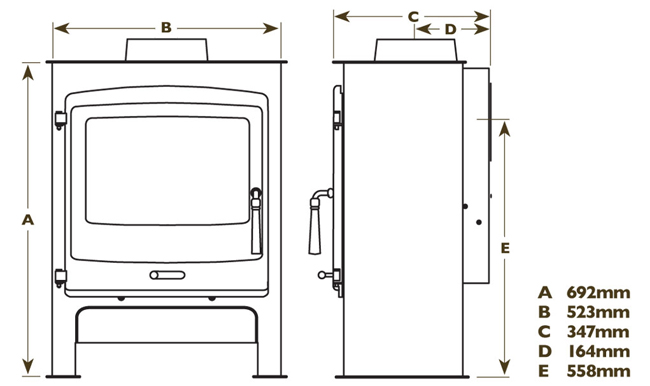 Portway 2 Gas Stove SIzes