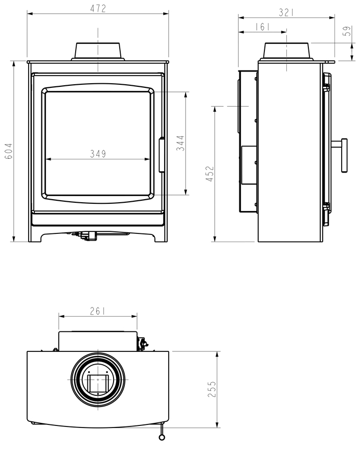 Portway Luxima Gas Stove Dimensions