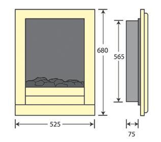 Pureglow Carmen Hole-in-the-Wall Electric Fire Dimensions