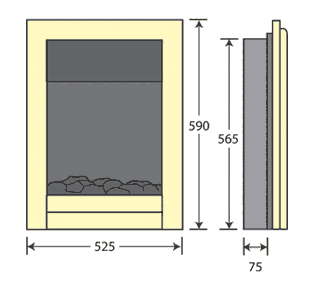 Pureglow Carmen Inset Electric Fire Dimensions