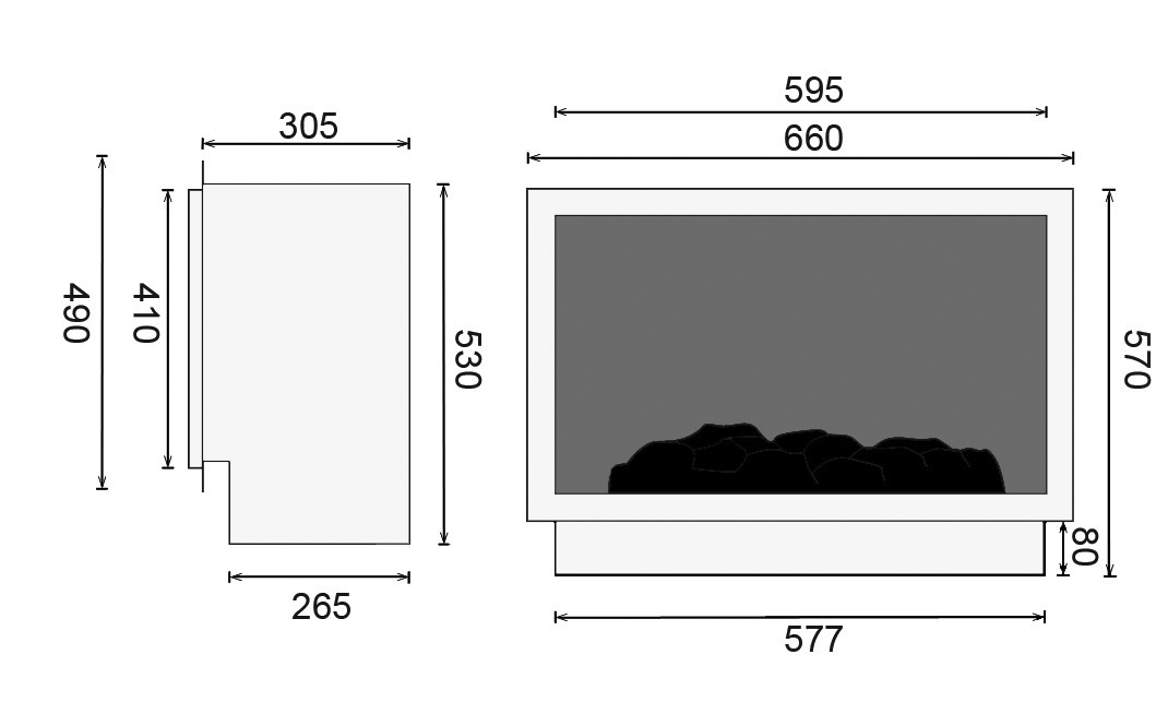 Chelsea Gas Fire Dimensions