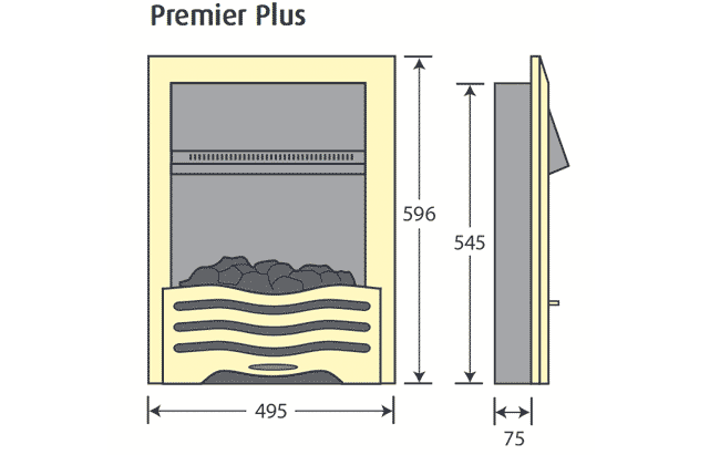 Pureglow Blenheim Electric Fire Dimensions