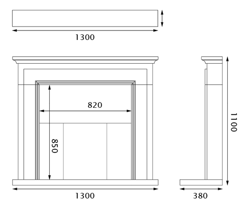 Pureglow Thurlestone Limestone Fireplace Dimensions