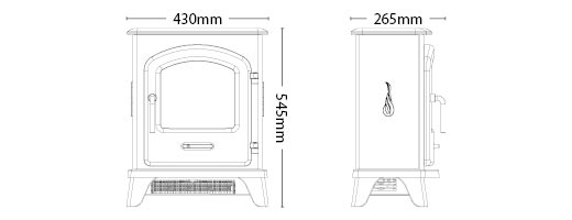 Broseley Serrano Electric Stove Sizes