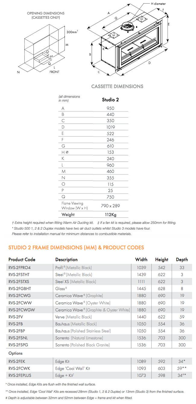 Stovax Riva Studio 2 Woodburning Fire Dimensions